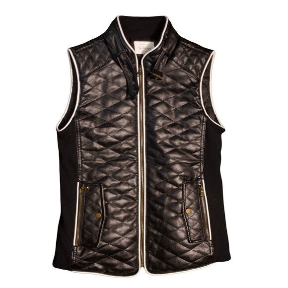 Böhme Quilted Faux Leather Vest – Black – XS - Picture 1 of 13